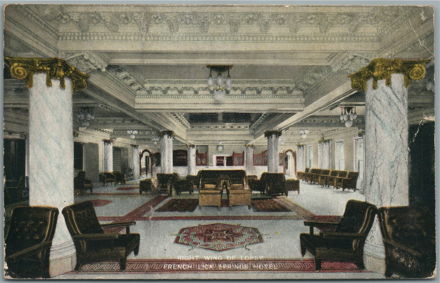 FRENCH LICK IN SPRINGS HOTEL ANTIQUE POSTCARD