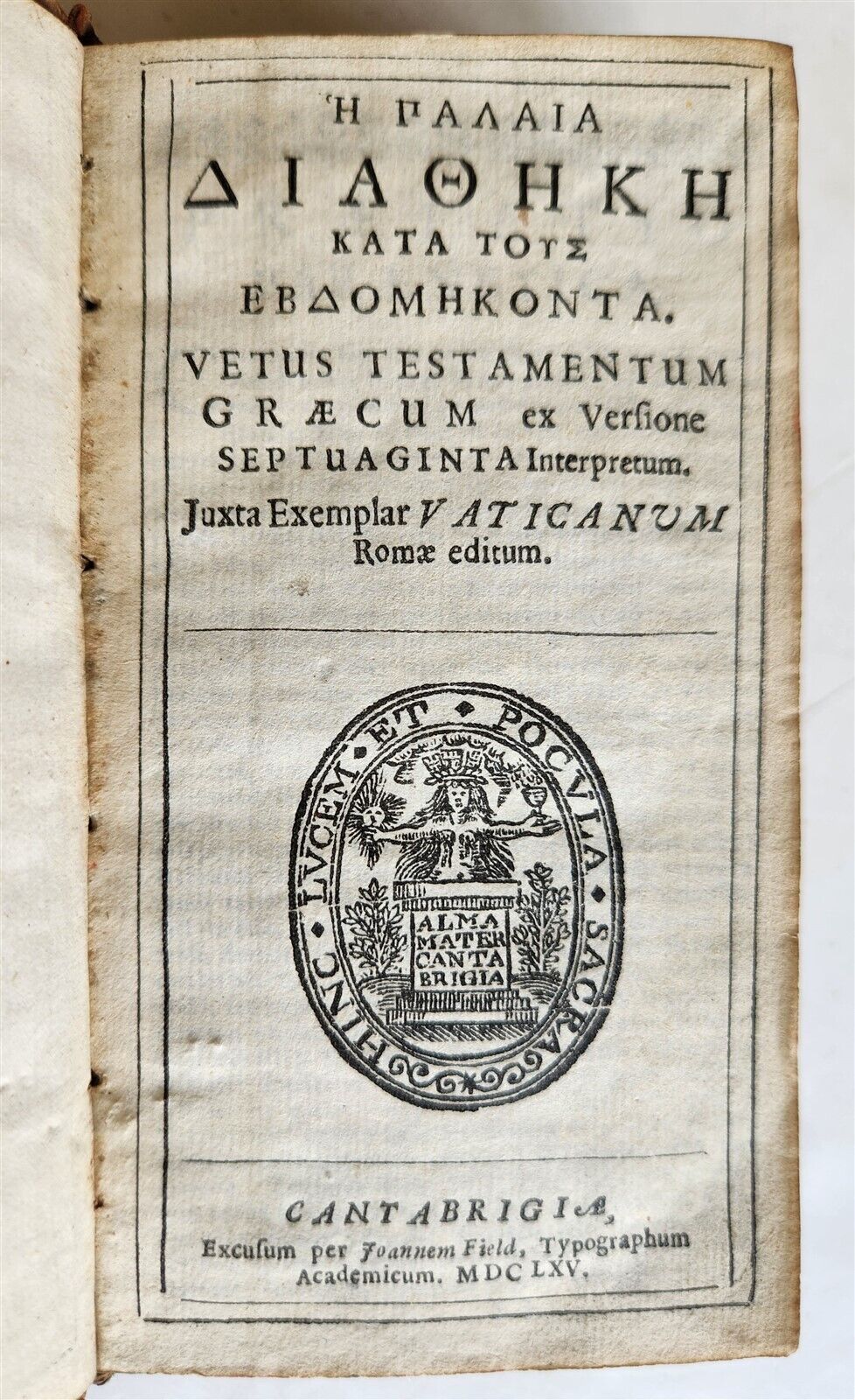 1665 BIBLE IN GREEK ANTIQUE VETUS TESTAMENTUM GRAECUM OLD TESTAMENT