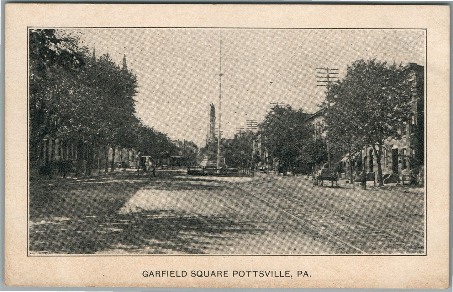 POTTSVILLE PA GARFIELD SQUARE ANTIQUE POSTCARD