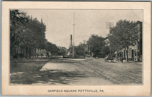 POTTSVILLE PA GARFIELD SQUARE ANTIQUE POSTCARD