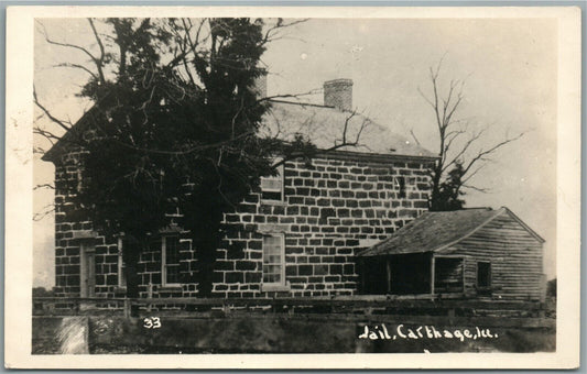 CARTHAGE IL JAIL VINTAGE REAL PHOTO POSTCARD RPPC