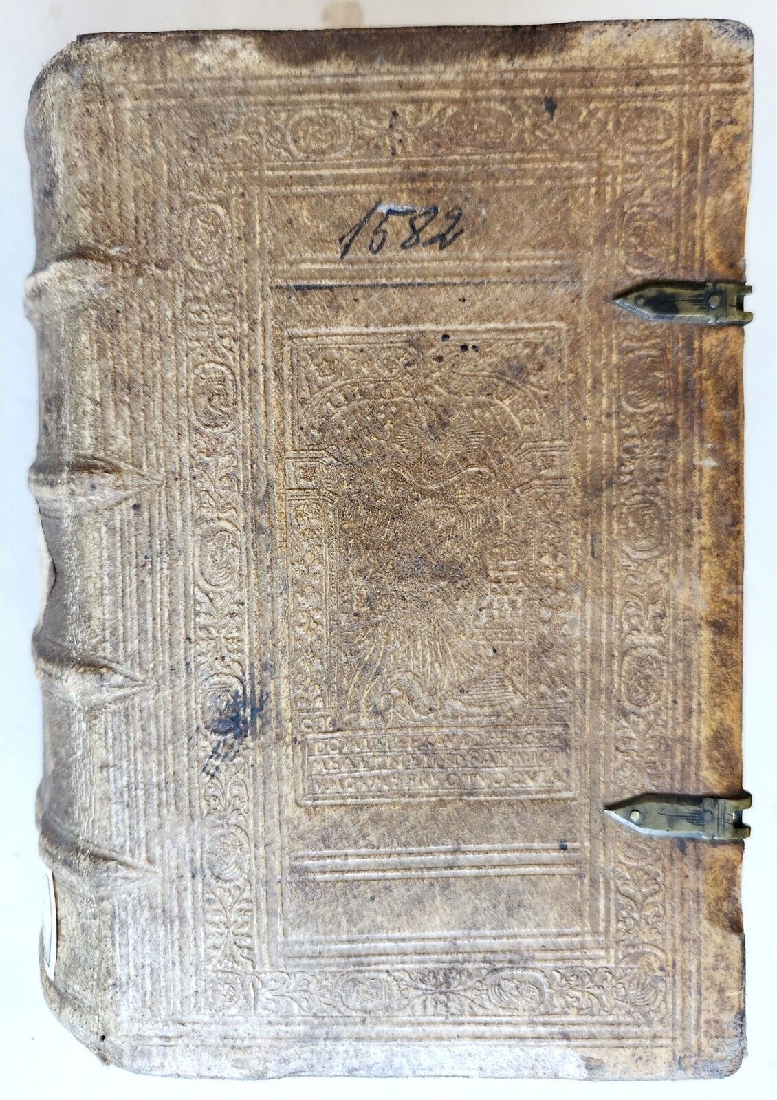 1582 Loci communes similium et dissimilium antique PIGSKIN BINDING 16th CENTURY