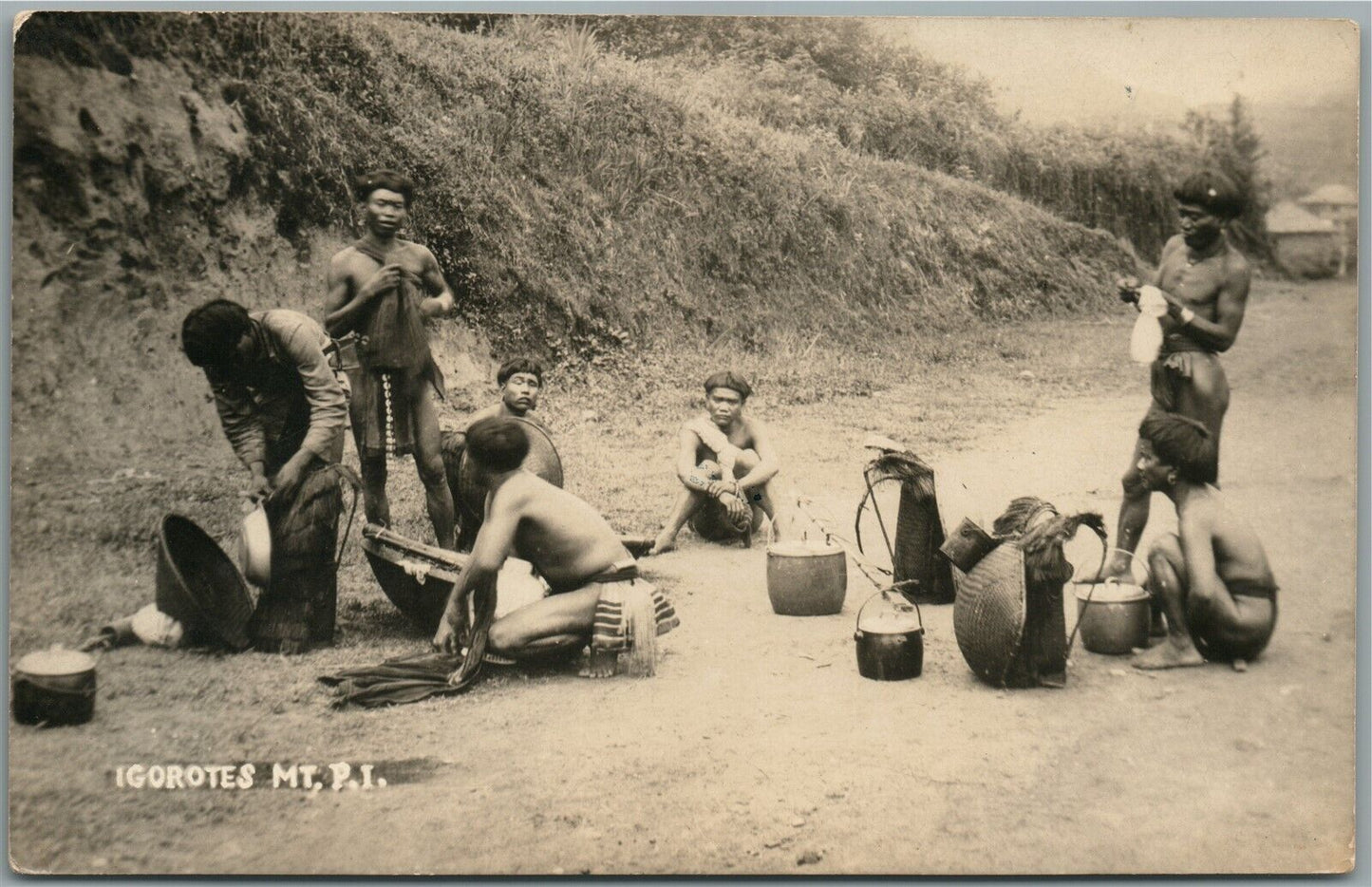 PHILLIPINES SCENE ANTIQUE REAL PHOTO POSTCARD RPPC