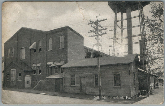 FREELAND PA SILK MILL ANTIQUE POSTCARD