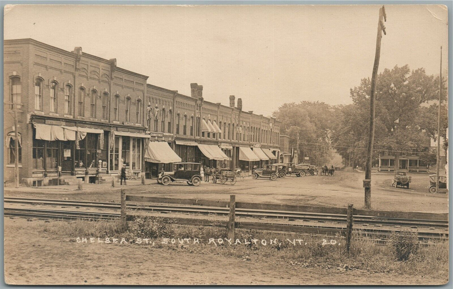 SO. ROYALTON VT CHELSEA STREET ANTIQUE REAL PHOTO POSTCARD RPPC