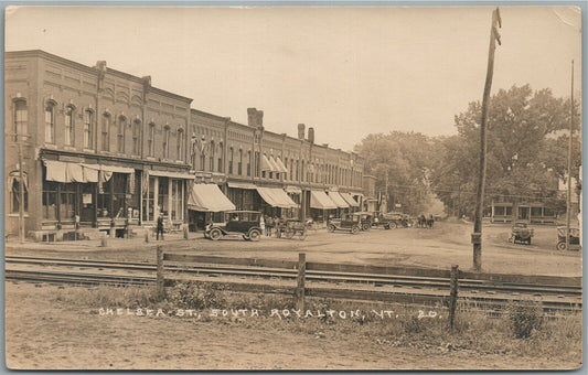 SO. ROYALTON VT CHELSEA STREET ANTIQUE REAL PHOTO POSTCARD RPPC