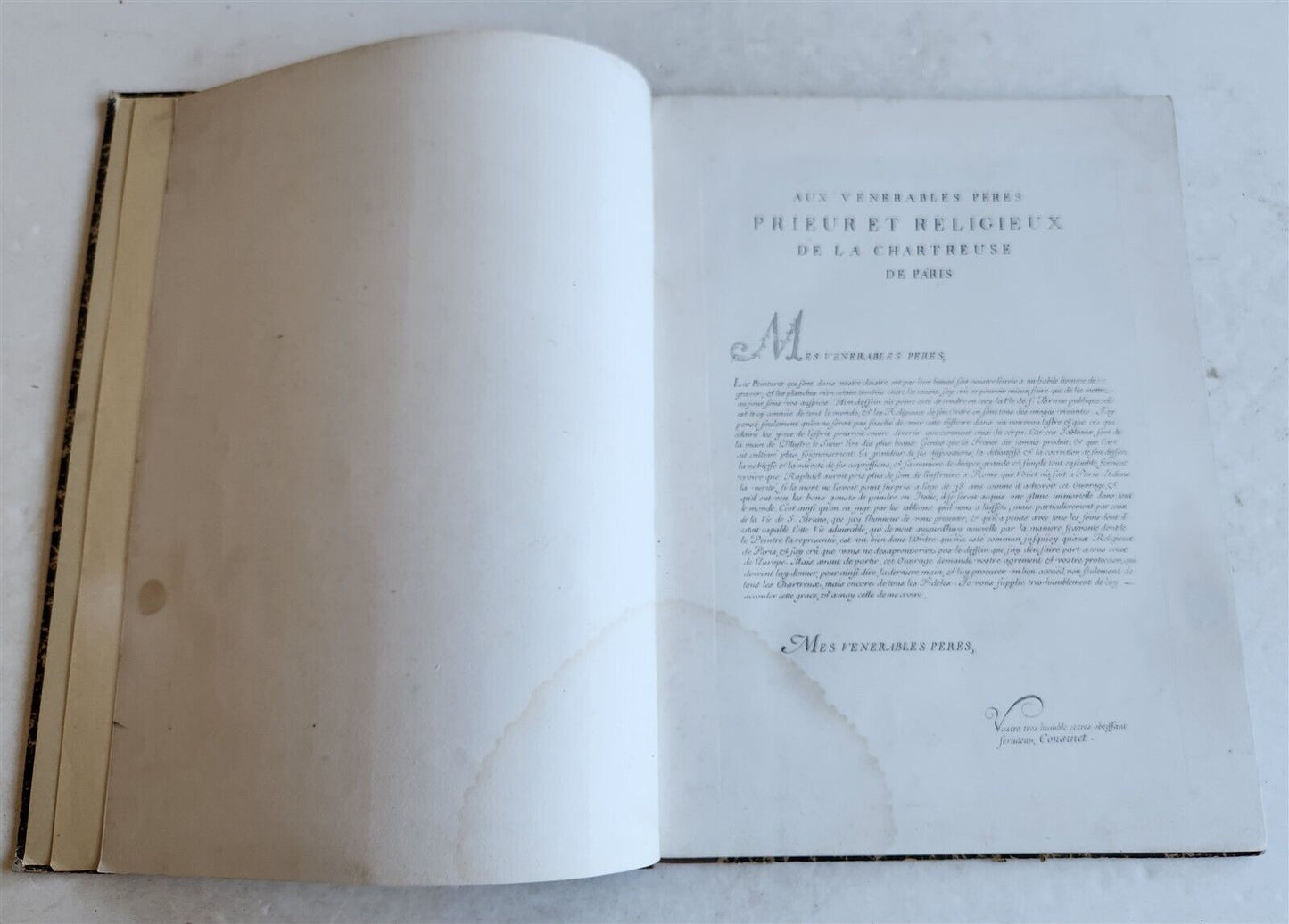1750 LIFE of ST. BRUNO FULLY ILLUSTRATED LARGE FOLIO antique in FRENCH