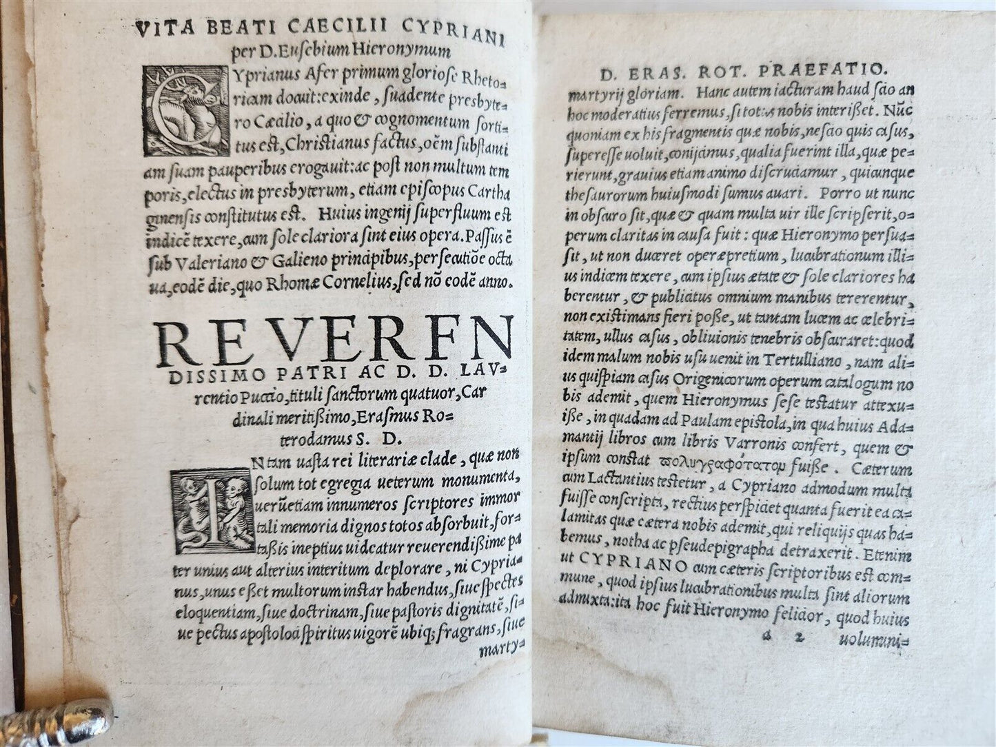 1524 POST-INCUNABULA WORKS of CYPRIAN Bishop of Carthage antique 16th CENTURY