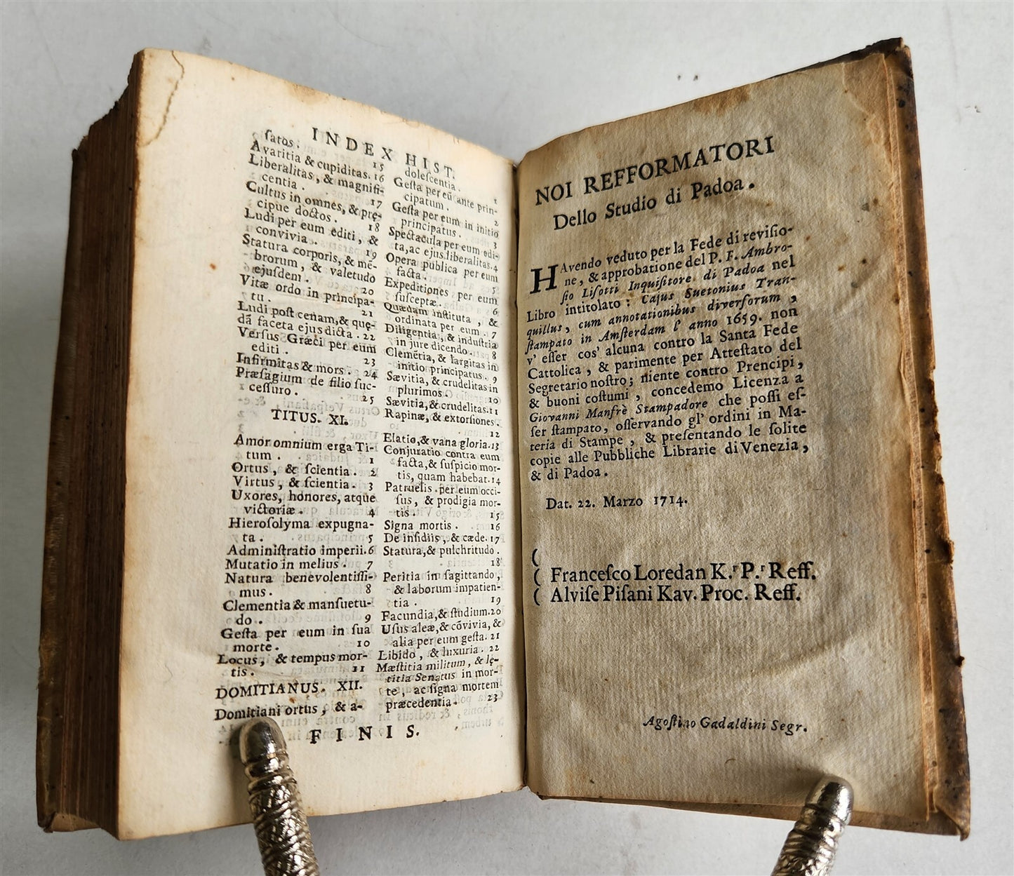 1714 CUM ANOTATION DIVERSORUM by SUETONIUS antique vellum bound