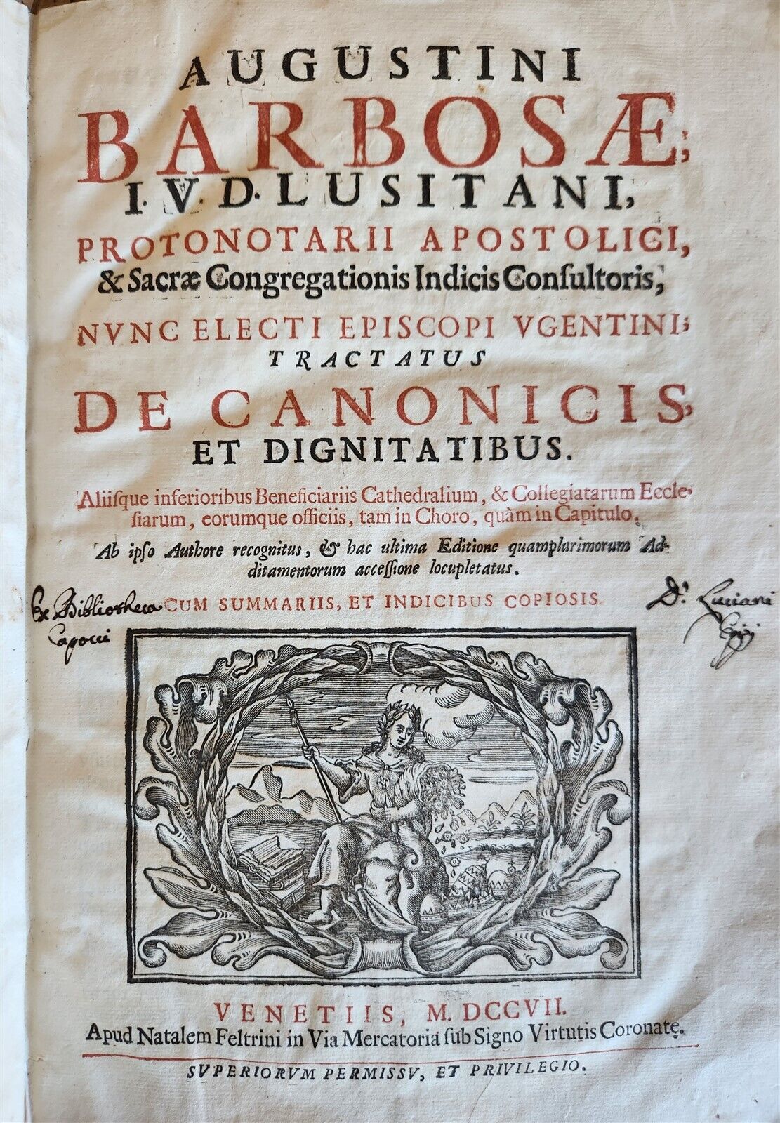 1701-1715 CANON LAW 6 FOLIO VOLUMES by AUGUSTINI BARBOSAE antique VELLUM BINDING