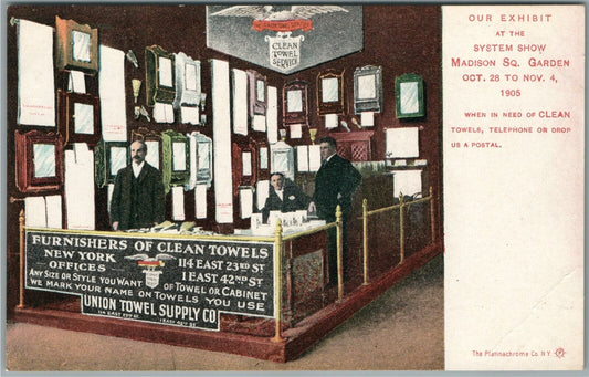 NEW YORK NY UNION TOWEL SUPPLY CO. MADISON SQUARE GARDEN SHOW ANTIQUE POSTCARD