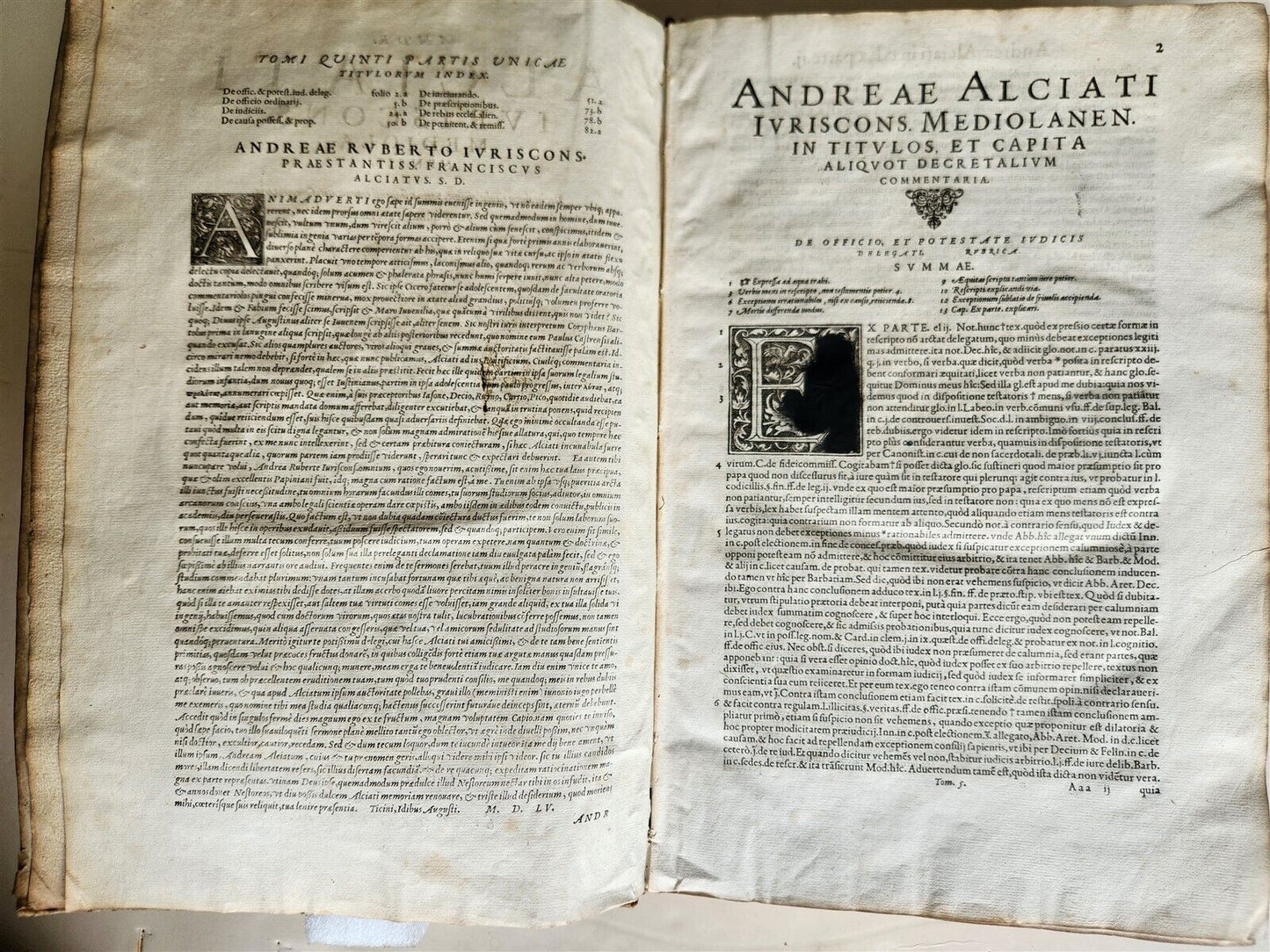 1560 ANDREA ALCIATO ILLUSTRATED FOLIO antique Alciati iuriscons. mediolanensis