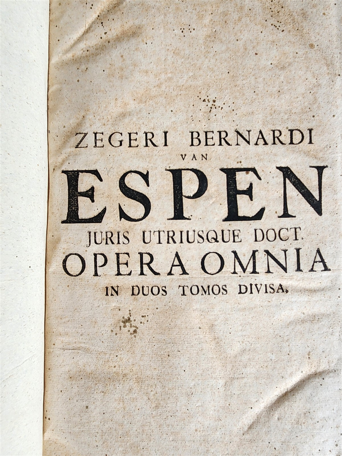 1748 CANON LAW by ESPENIUS antique BLIND-STAMPED PIGSKIN FOLIO