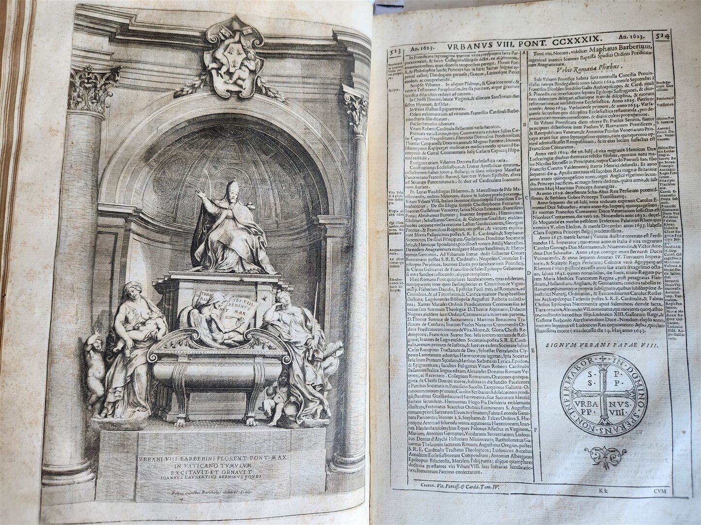1677 LIVES of ROMAN POPES 4 FOLIO VOLUMES FULLY ILLUSTRATED antique in LATIN