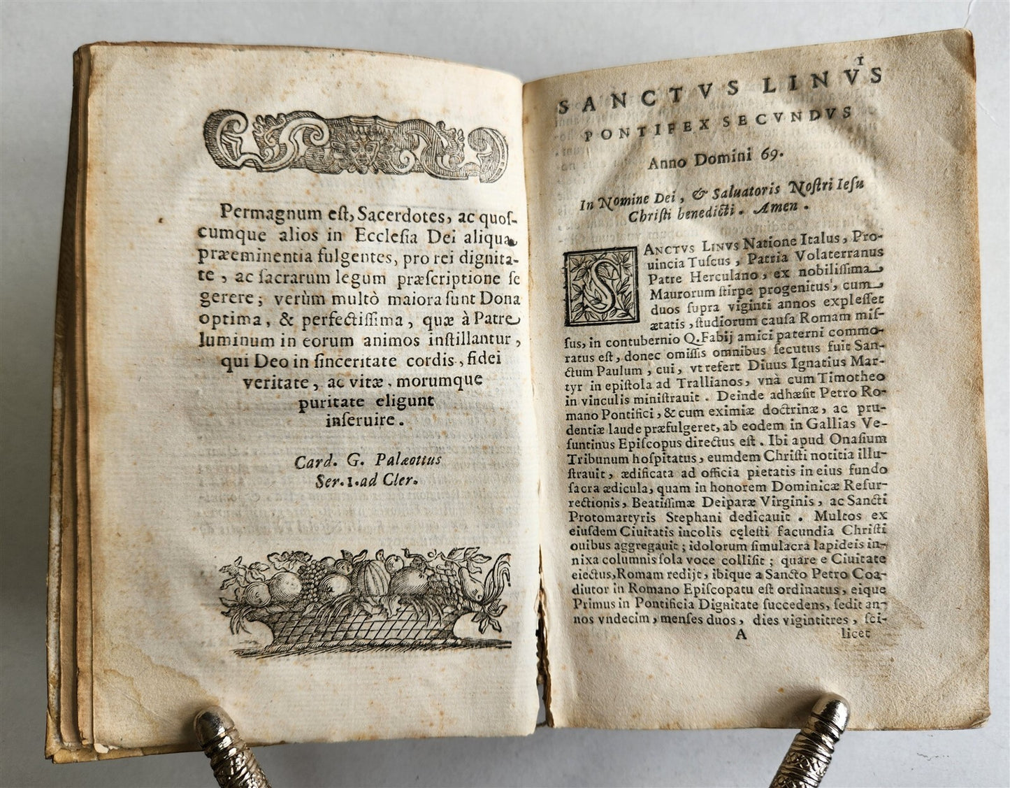 1706 FLORENTINE POPES & CARDINALS HISTORY in LATIN antique vellum binding