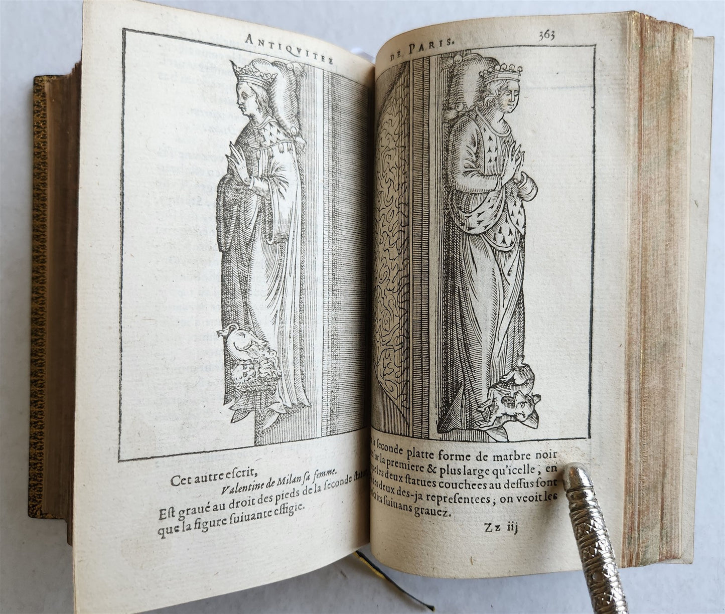 1608 HISTORICAL GUIDE to PARIS ILLUSTRATED w/ 55 WOODCUTS antique
