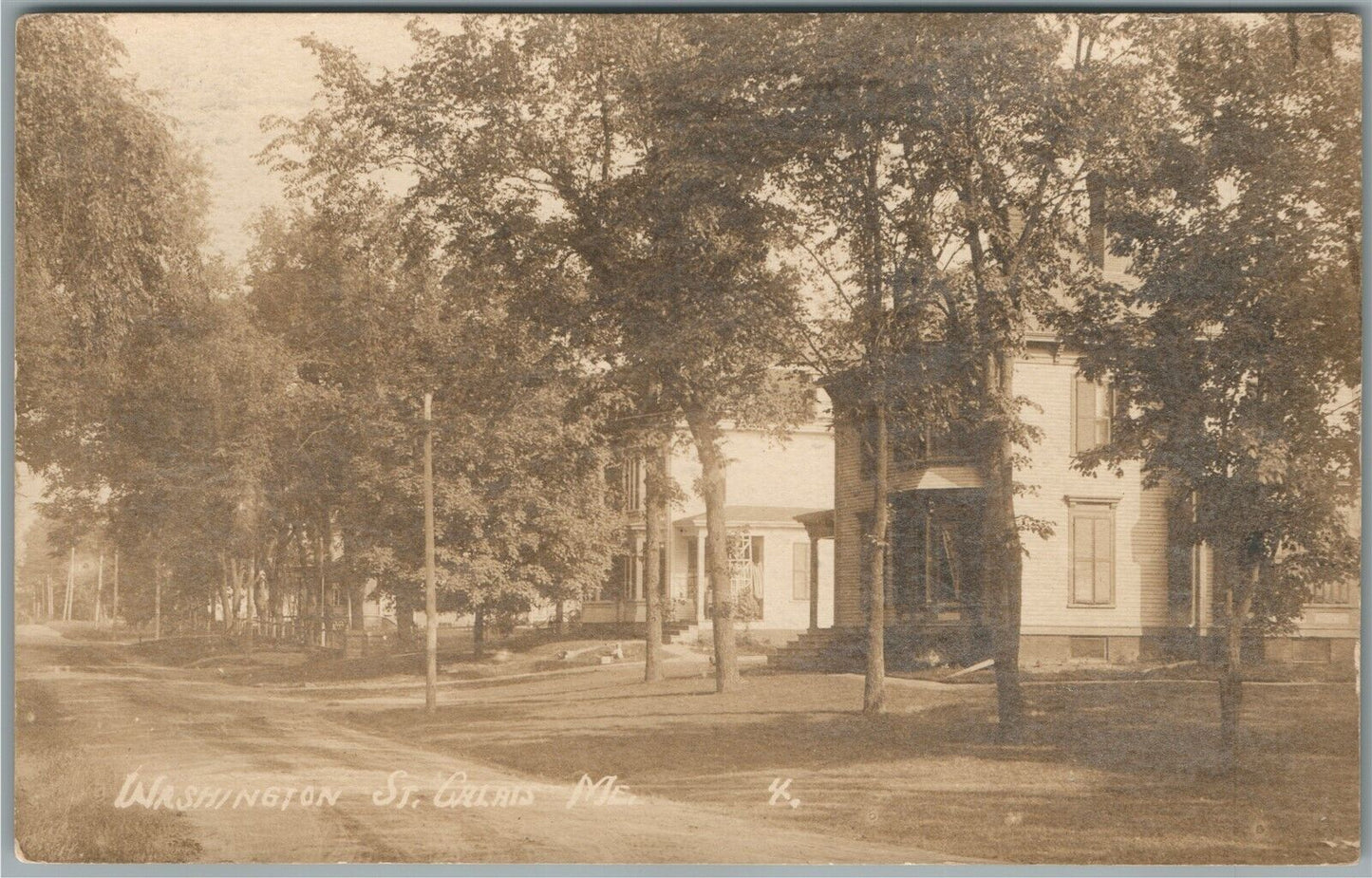 GALAIS ME WASHINTON STREET ANTIQUE REAL PHOTO POSTCARD RPPC