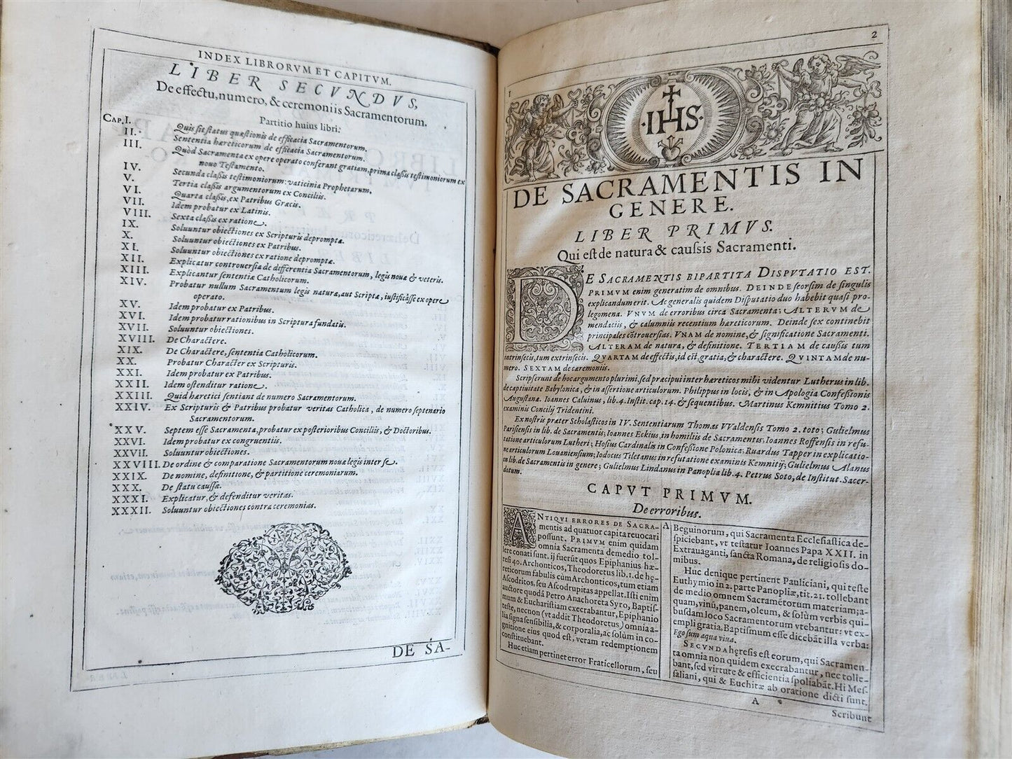 1588 DISPUTATIONES AGAINST HERETICS ROBERTI BELLARMINI antique PIGSKIN FOLIO v.2