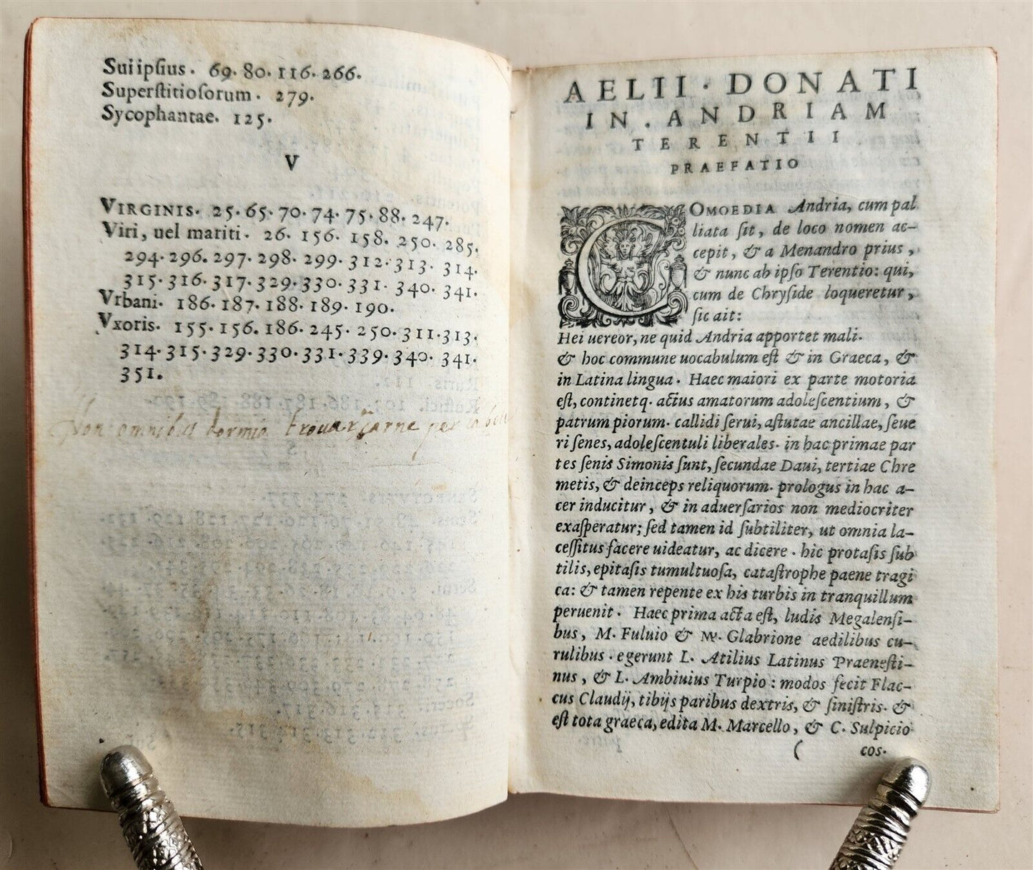 1575 ALDINE PRESS TERENTIUS AFER antique 16th CENTURY TERENCE