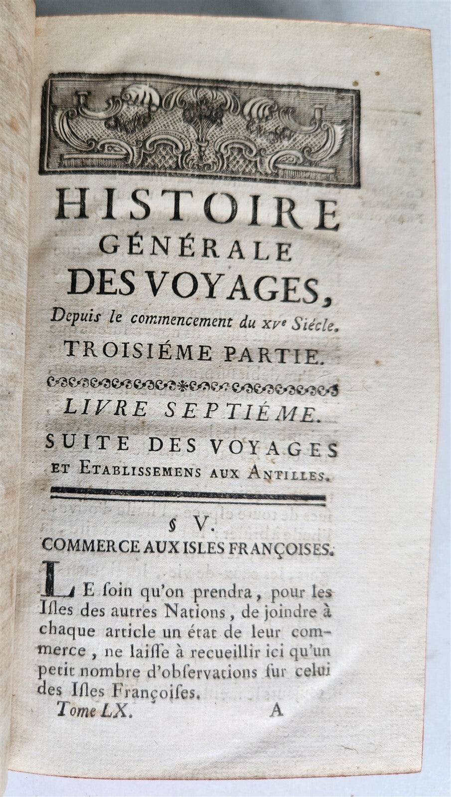 1759 HISTOIRE des VOYAGES antique Vol.60 CARRIBEAN JAMAICA BARBADOS illustrated