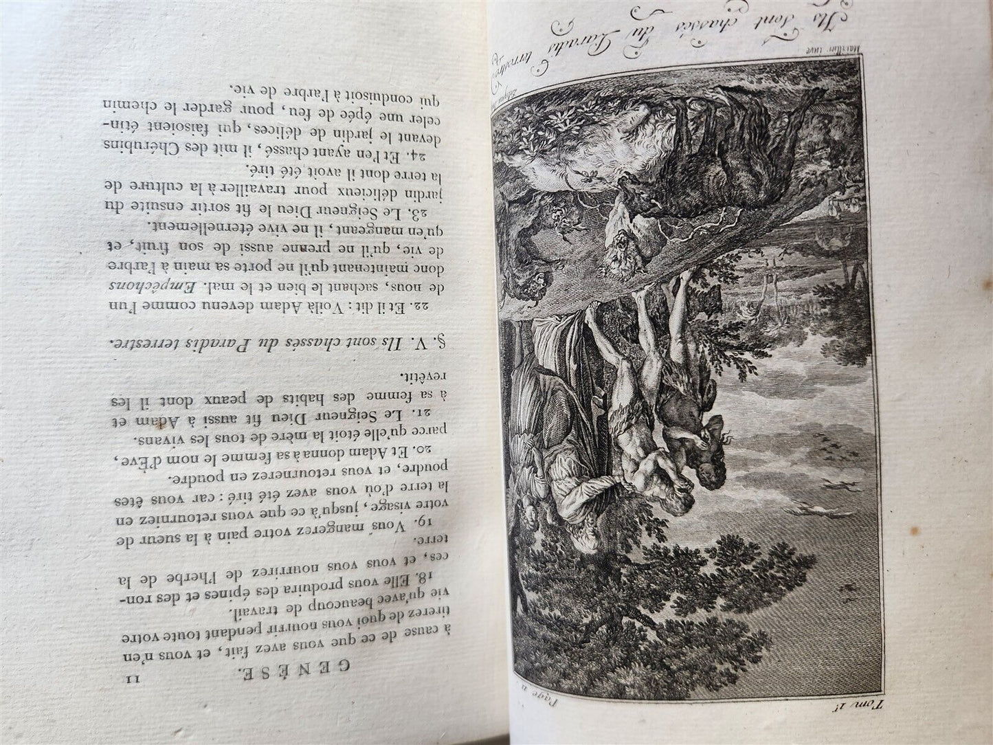 1789 BIBLE in FRENCH ILLUSTRATED w/ 300 PLATES 12 VOLUMES SET antique