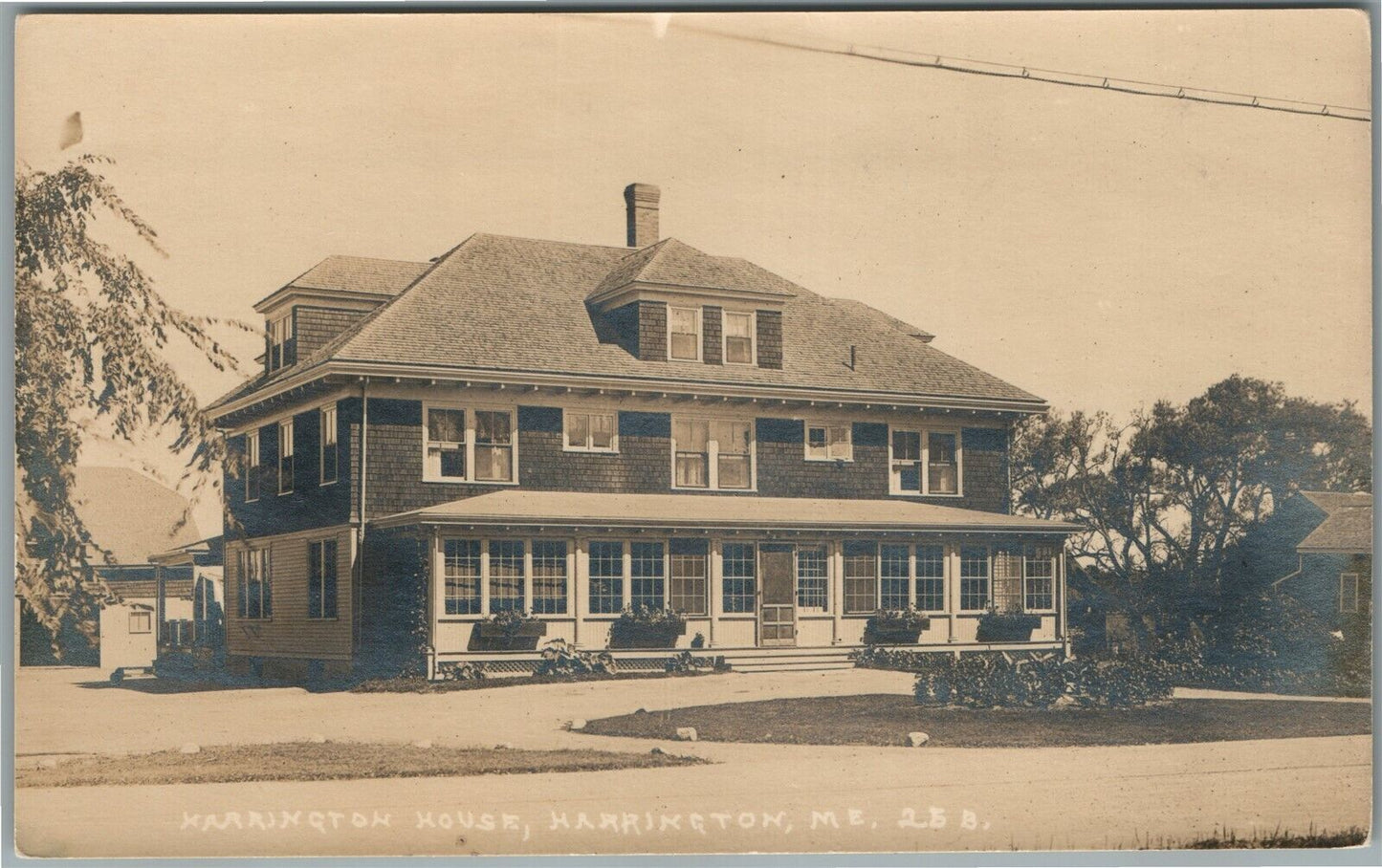 HARRINGTON HOUSE ME ANTIQUE REAL PHOTO POSTCARD RPPC
