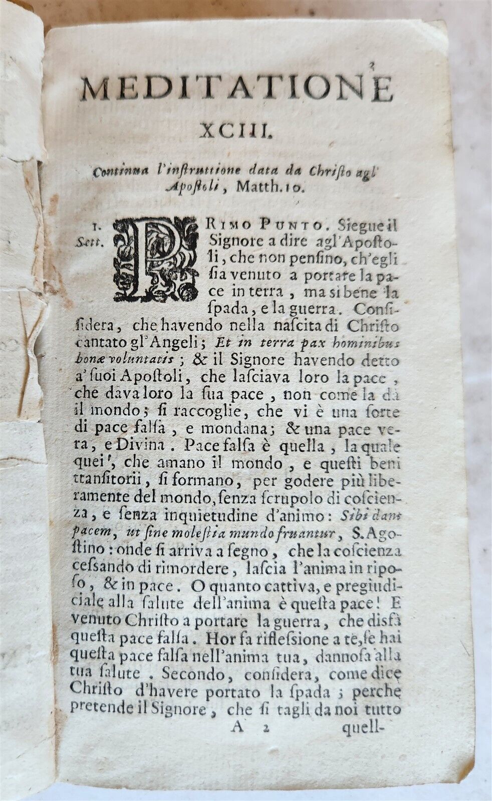 1705 MEDITATIONI SOPRA LA VITA di GIESU antique vellum bound