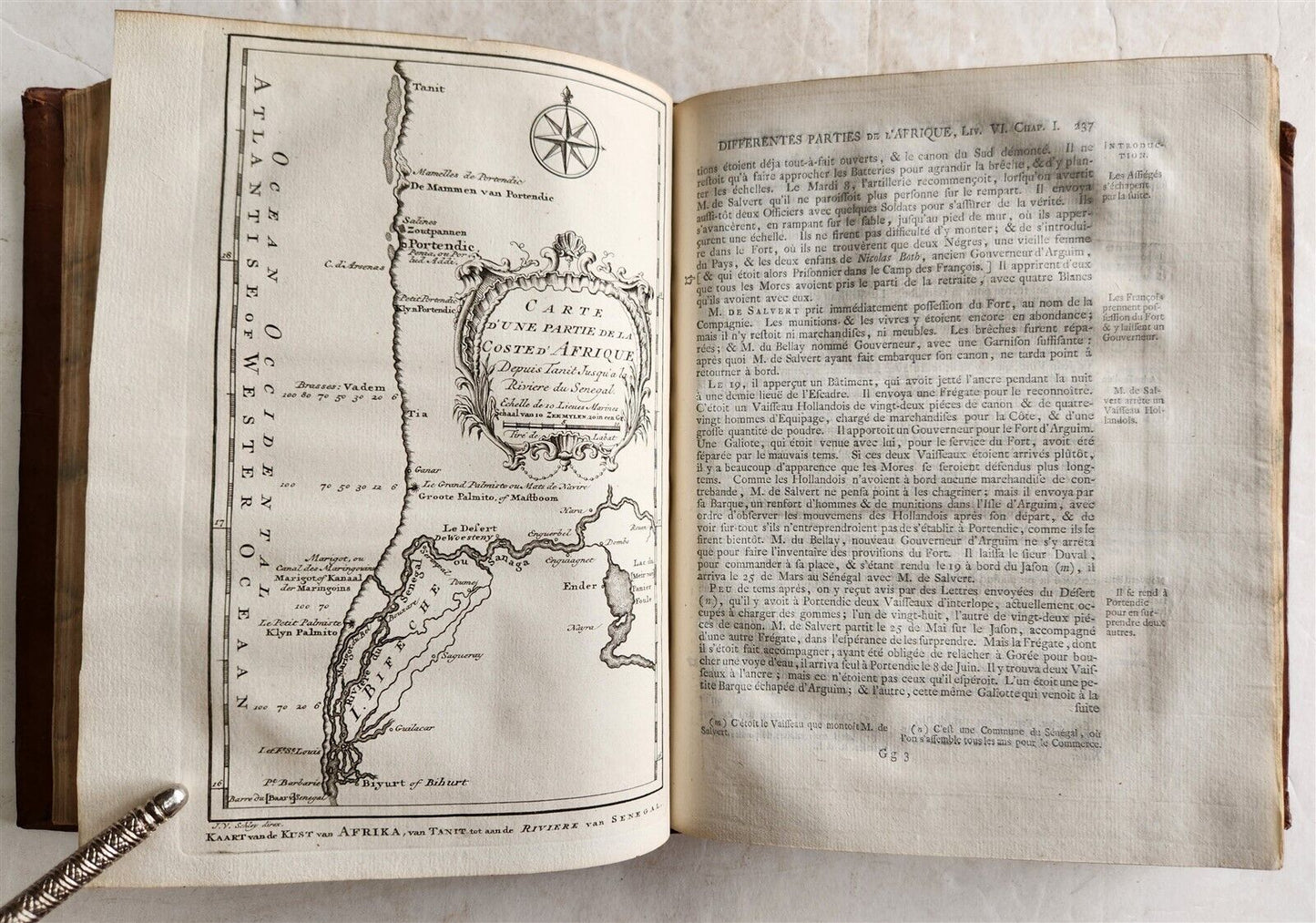 1747 TRAVELS TO AFRICA antique Histoire generale des voyages vol. 3 ILLUSTRATED