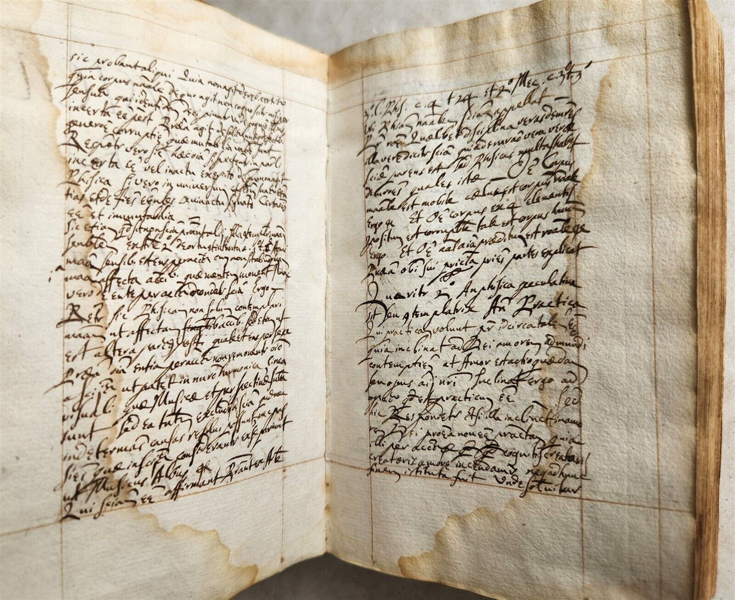 1611 MANUSCRIPT on PHYSICS antique 214 leaves VELLUM BINDING