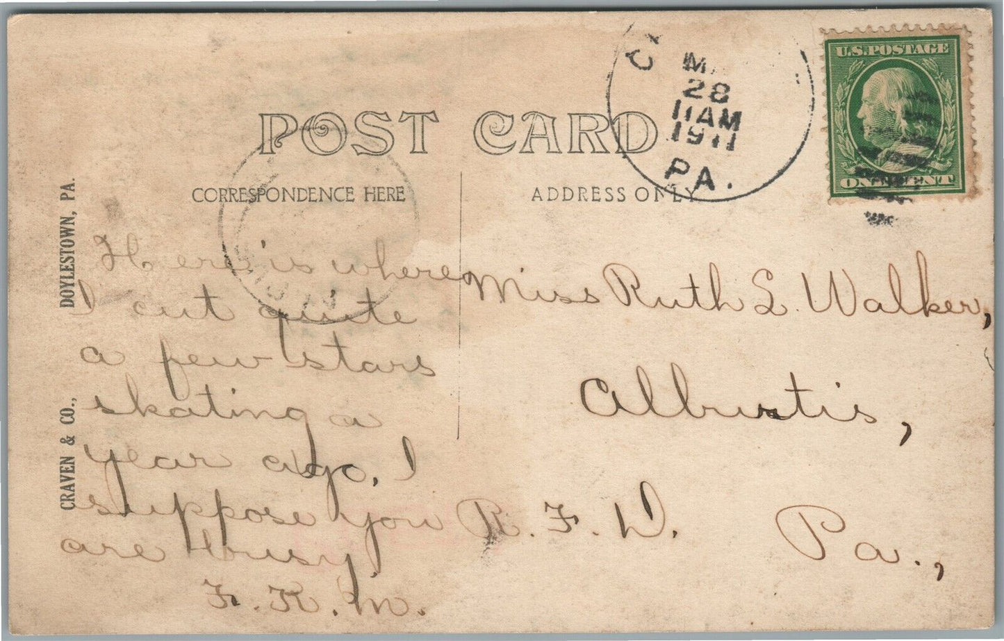 CHALFONT PA NORTH BRANCH CREEK ANTIQUE REAL PHOTO POSTCARD RPPC