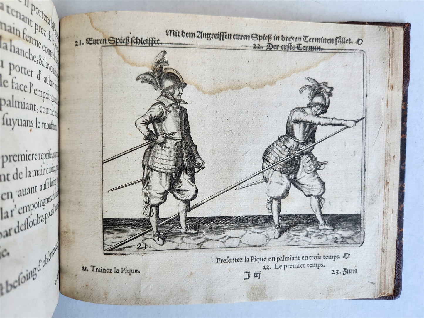 1664 ILLUSTRATED MILITARY WORK on TECHNIQUES for HANDLING MUSKET & PIKE antique