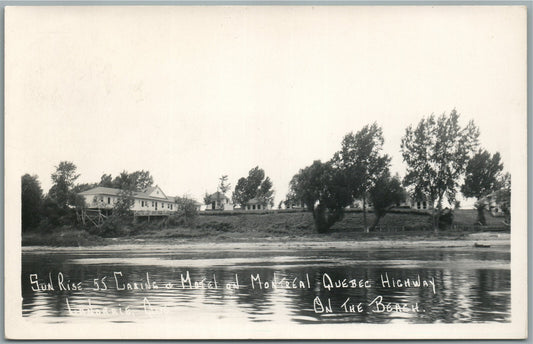 LANORAIE MOTEL on MOTREAL QUEBEC HIGHWAY CANADA VINTAGE REAL PHOTO POSTCARD RPPC