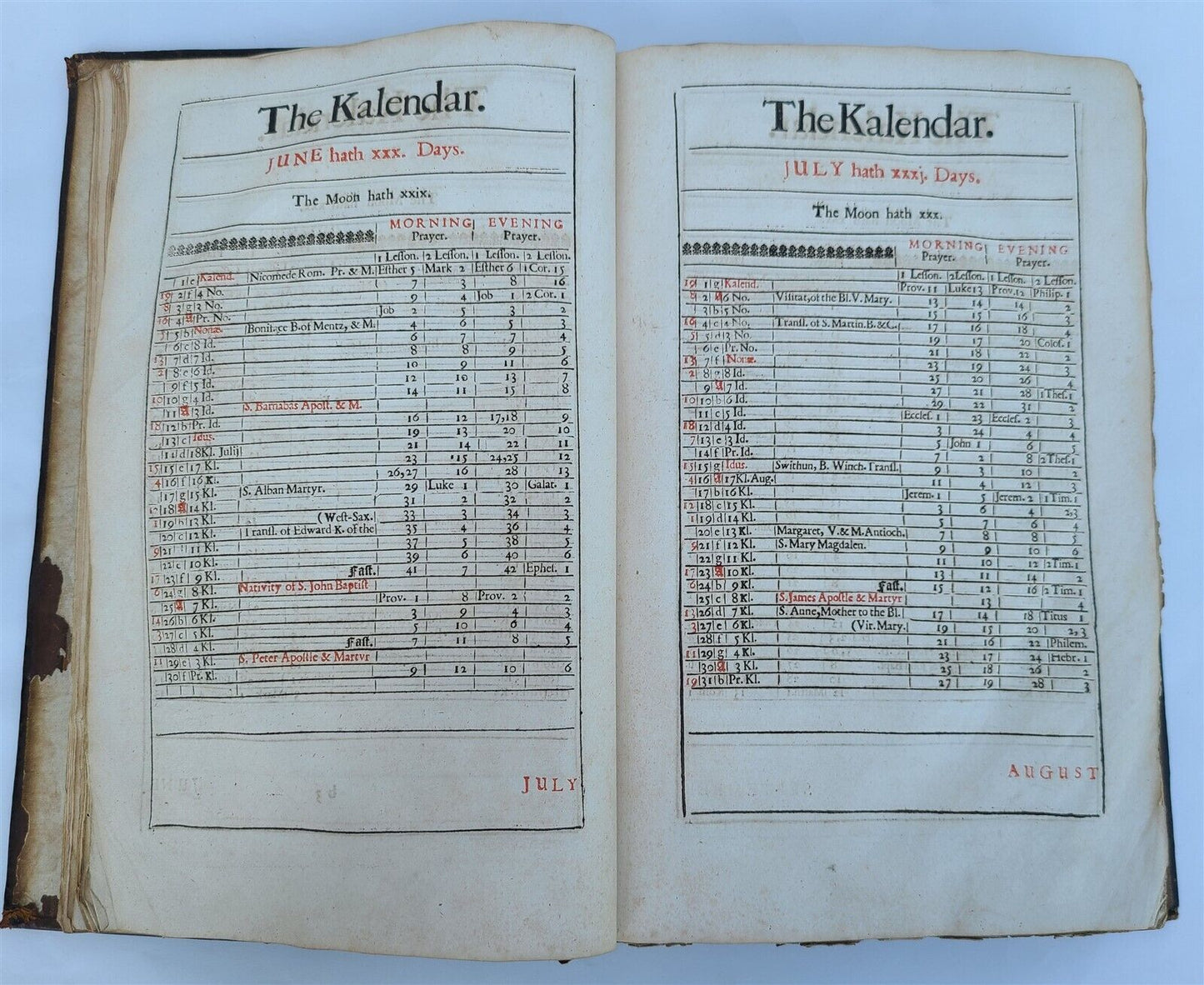 1669 BOOK of COMMON PRAYER w/ 1672 PSALTER antique FOLIO in ENGLISH rare