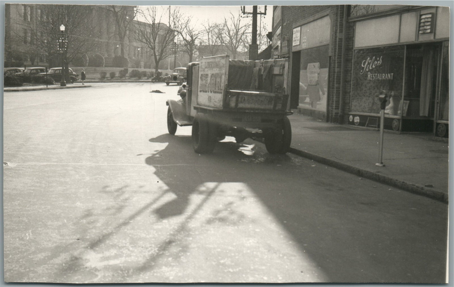 STREET SCENE w/ TRUCK ANTIQUE REAL PHOTO POSTCARD RPPC