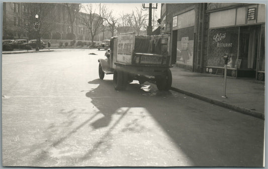 STREET SCENE w/ TRUCK ANTIQUE REAL PHOTO POSTCARD RPPC