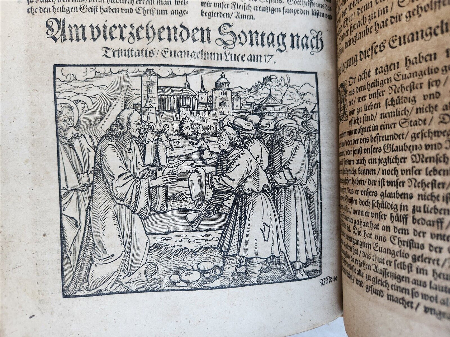 1583 ILLUSTRATED POSTILLA antique 80 WOODCUTS CRANACH SCHOOL ARTIST