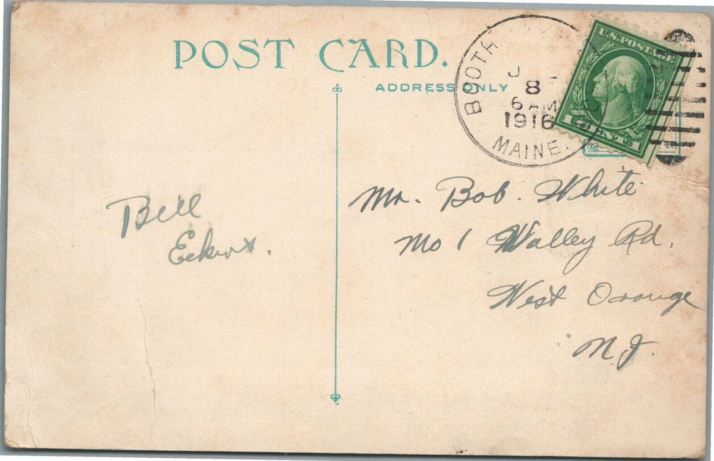 BOOTHBAY HARBOR ME VIEW ANTIQUE POSTCARD