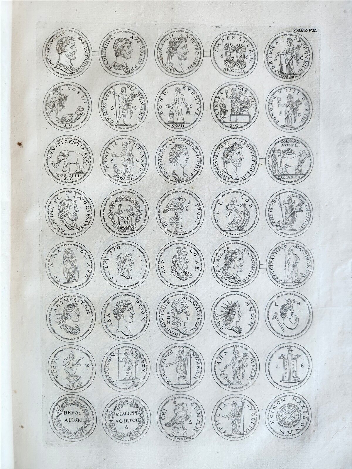 1742 NUMISMATIC ILLUSTRATED FOLIO medal collection of Queen of Sweden antique