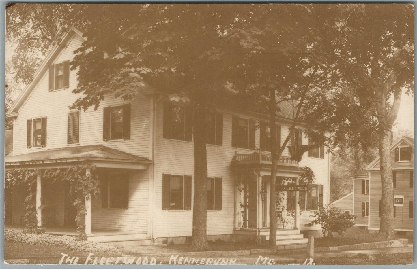 KENNEBUNK ME THE FLEETWOOD ANTIQUE REAL PHOTO POSTCARD RPPC