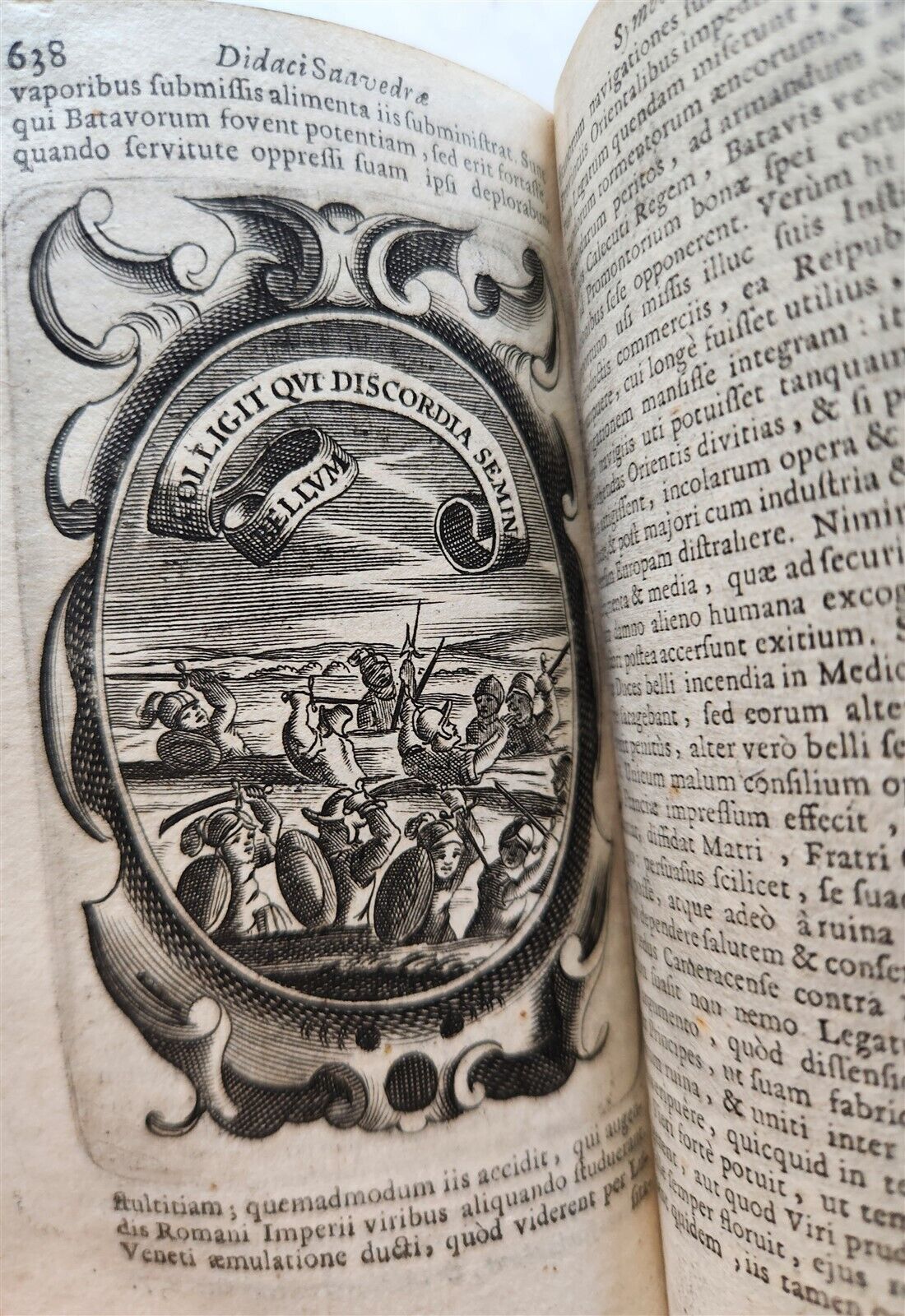 1659 EMBLEMATA by SAAVEDRA FAJARDO antique VELLUM BINDING ILLUSTRATED