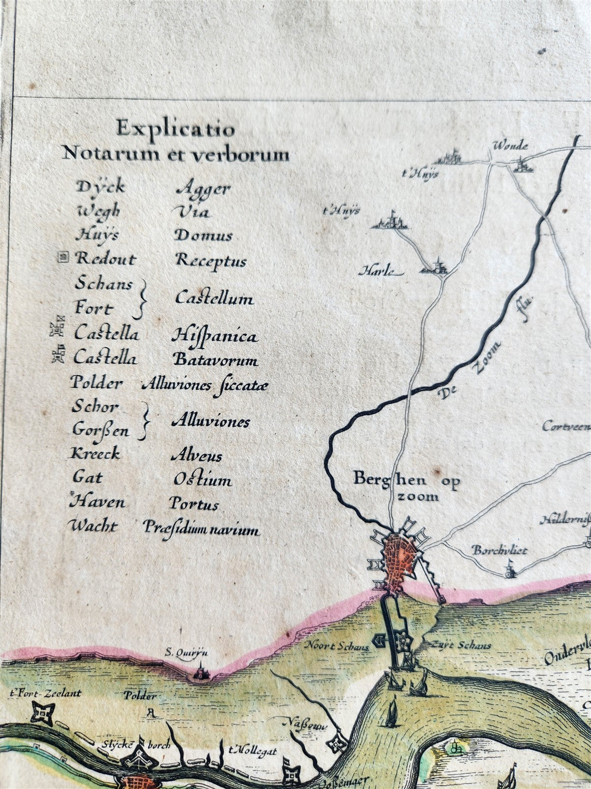 1640 Brabant Leuven BELGIUM MAP by WILLEM BLAEU antique AUTHENTIC hand colored