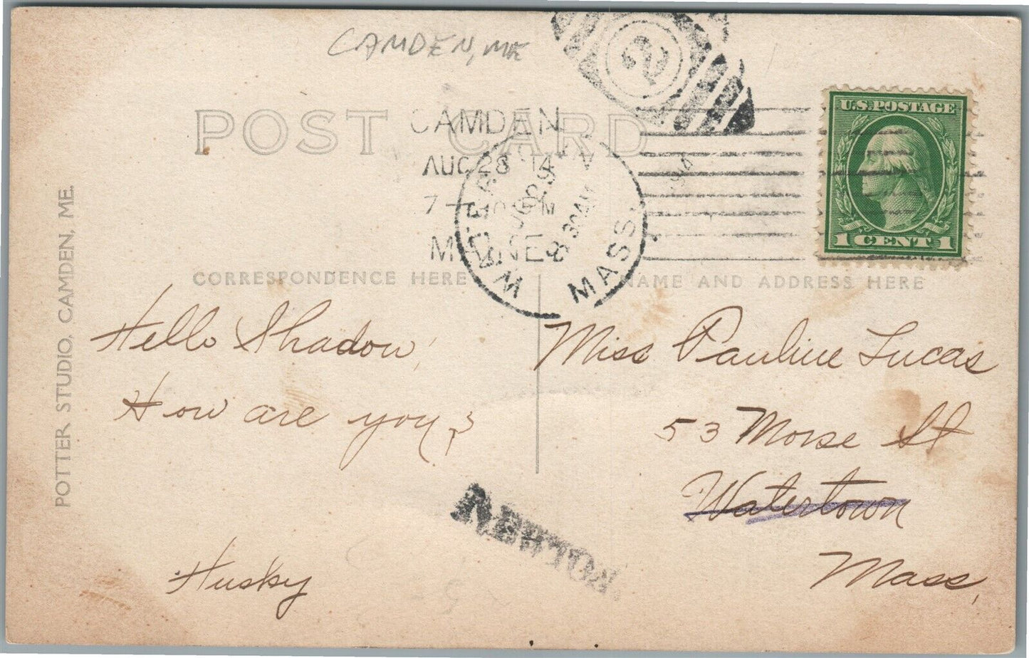 CAMDEN ME ANTIQUE REAL PHOTO POSTCARD RPPC