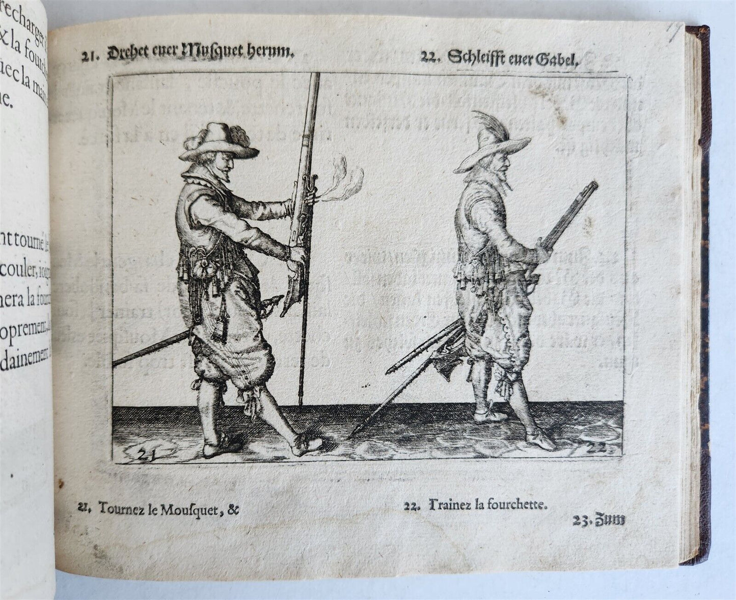 1664 ILLUSTRATED MILITARY WORK on TECHNIQUES for HANDLING MUSKET & PIKE antique