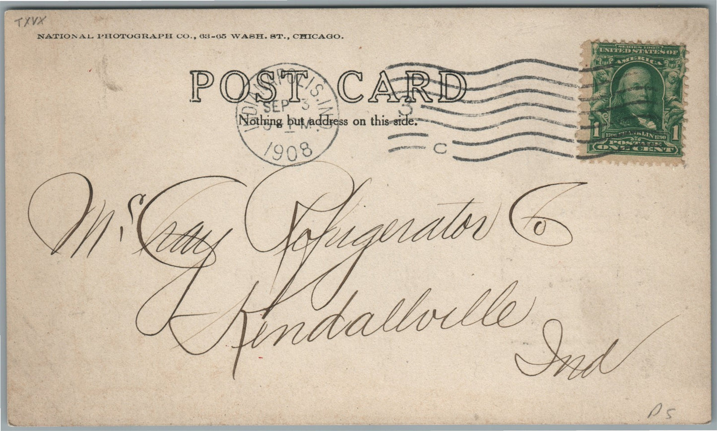 INDIANAPOLIS IN LUMBER CO. ADVERTISING ANTIQUE calendar REAL PHOTO POSTCARD RPPC