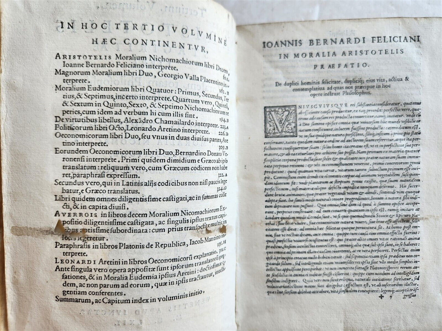 1562 ARISTOTLE STAGIRITAE COMMENTARIES by IBN RUSHD antique 16 century VELLUM