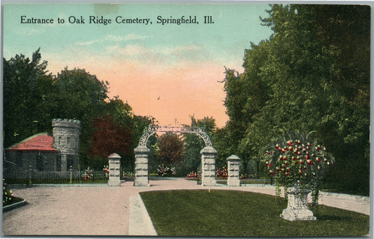 SPRINGFIELD IL OAK RIDGE CEMETERY ANTIQUE POSTCARD
