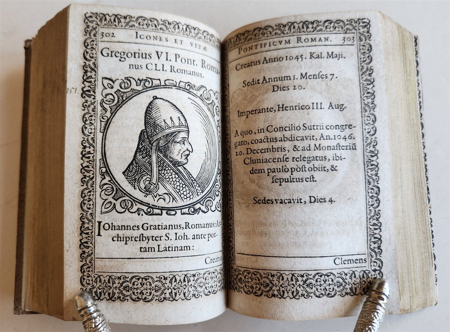1602 ICONES & VITAE PAPARUM antique 300 WOODCUT ILLUSTRATIONS of POPES