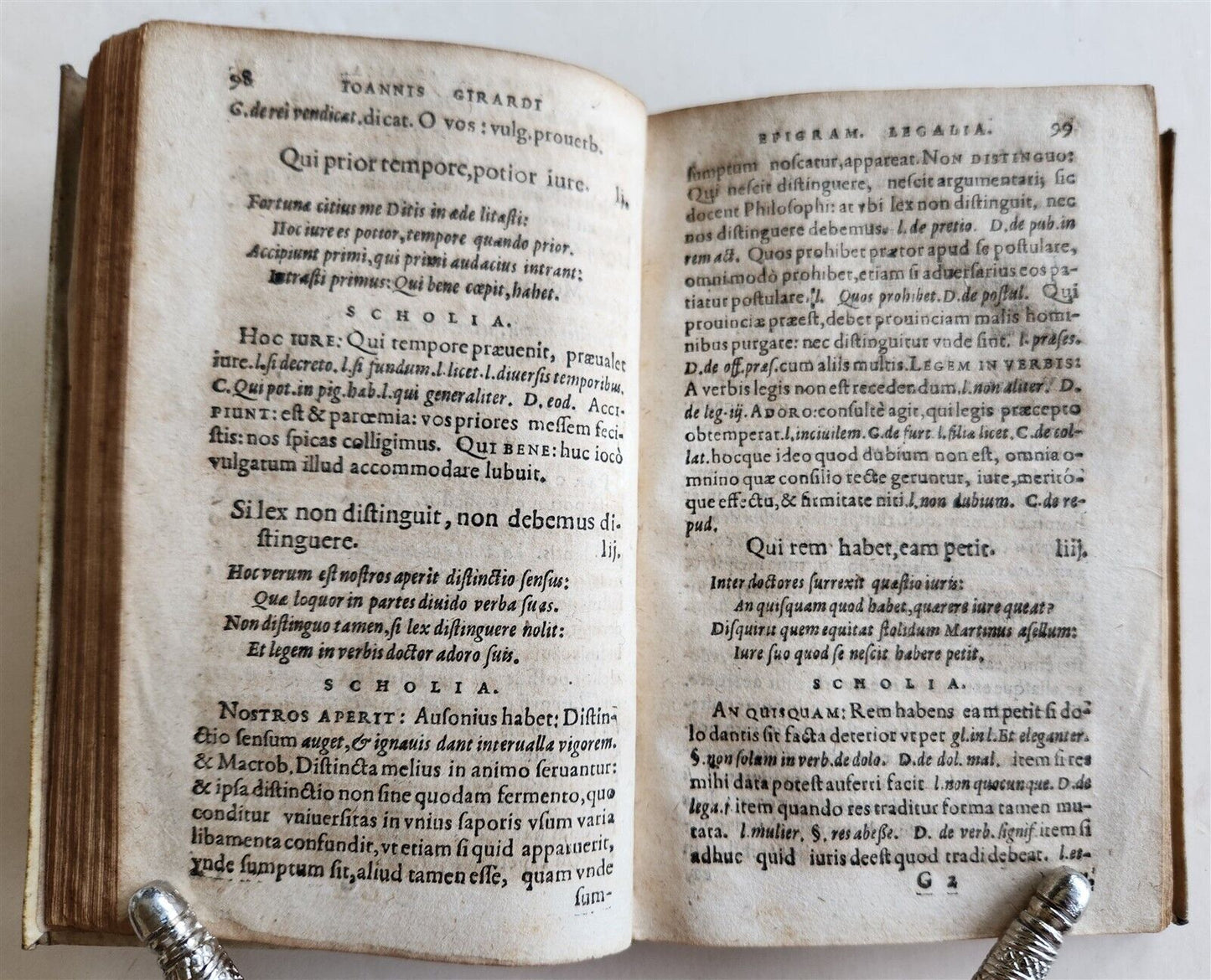 1656 EPIGRAMMS by JEAN GIRARD antique VELLUM Epigrammata Legalia Facetissima