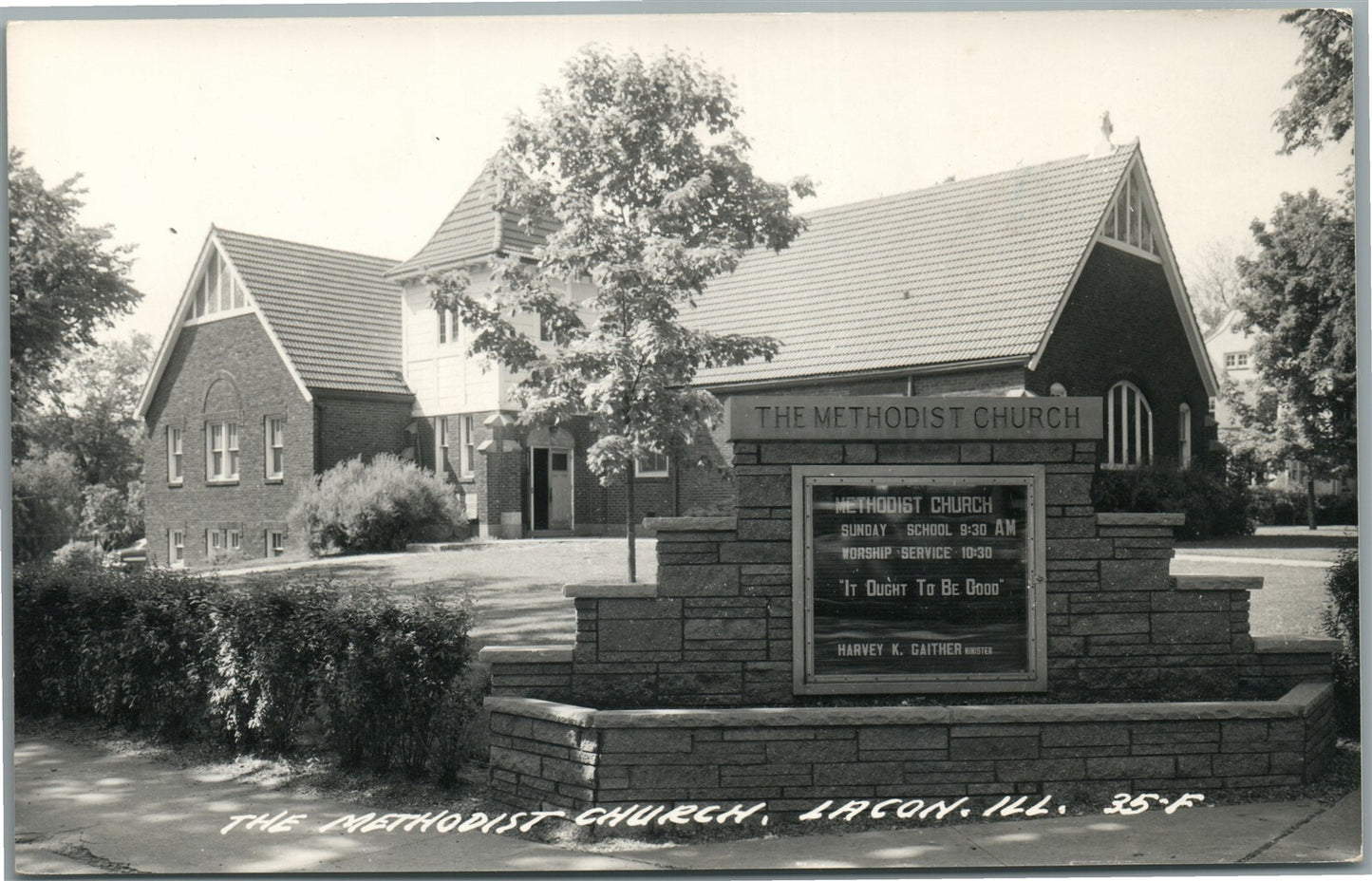 LACON IL METHODIST CHURCH VINTAGE REAL PHOTO POSTCARD RPPC