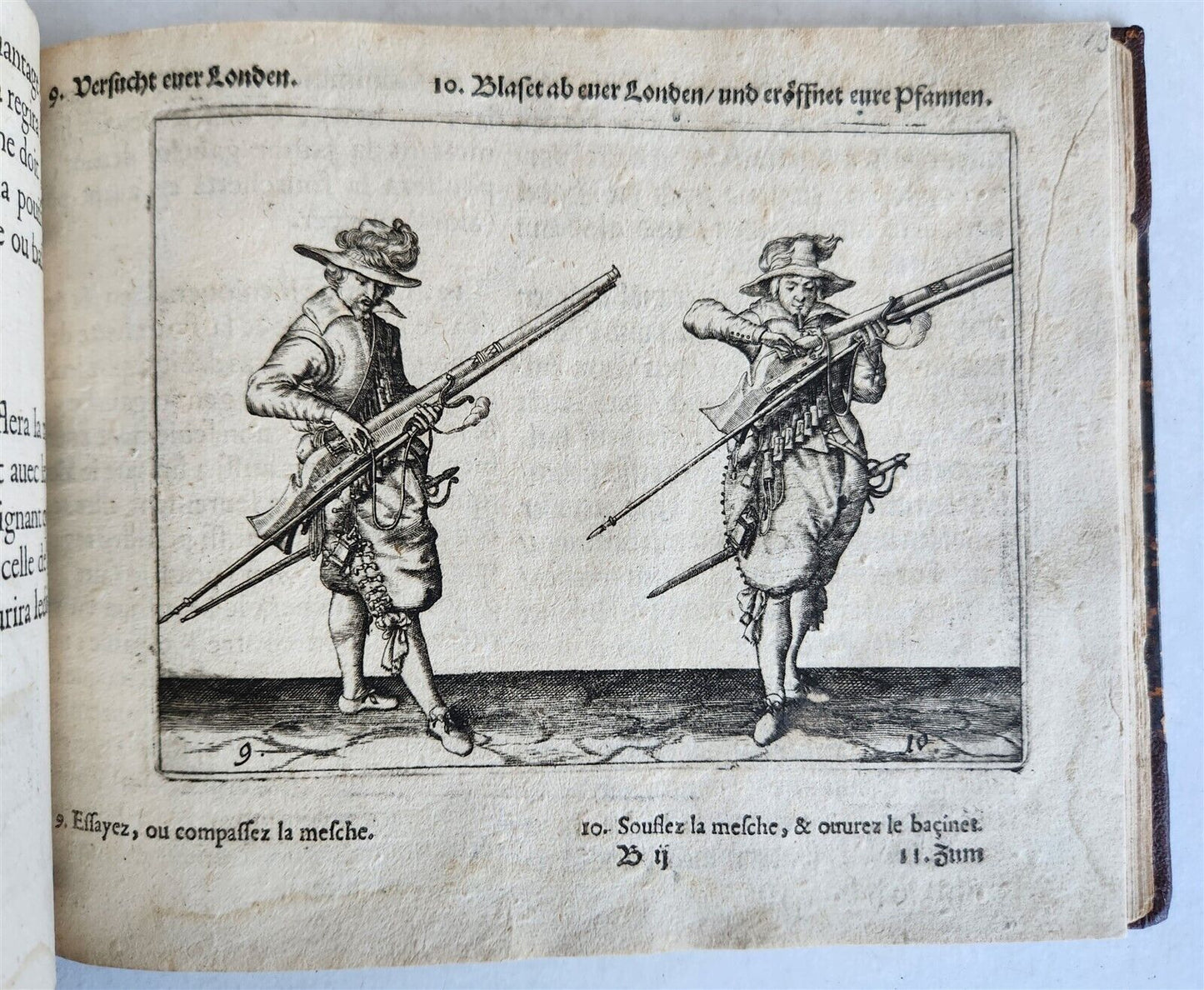 1664 ILLUSTRATED MILITARY WORK on TECHNIQUES for HANDLING MUSKET & PIKE antique